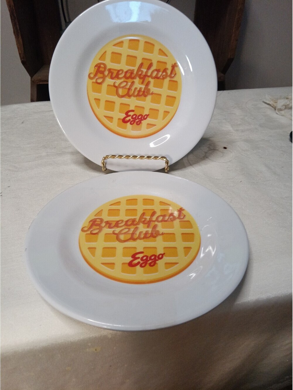 Kellogg's Eggo Breakfast Club 7" Plastic Plates Set of 2 Advertising Premium